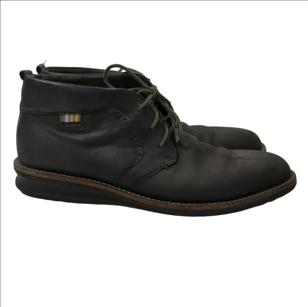 Men's ECCO TURN Black Leather Chukka Boots EU 41